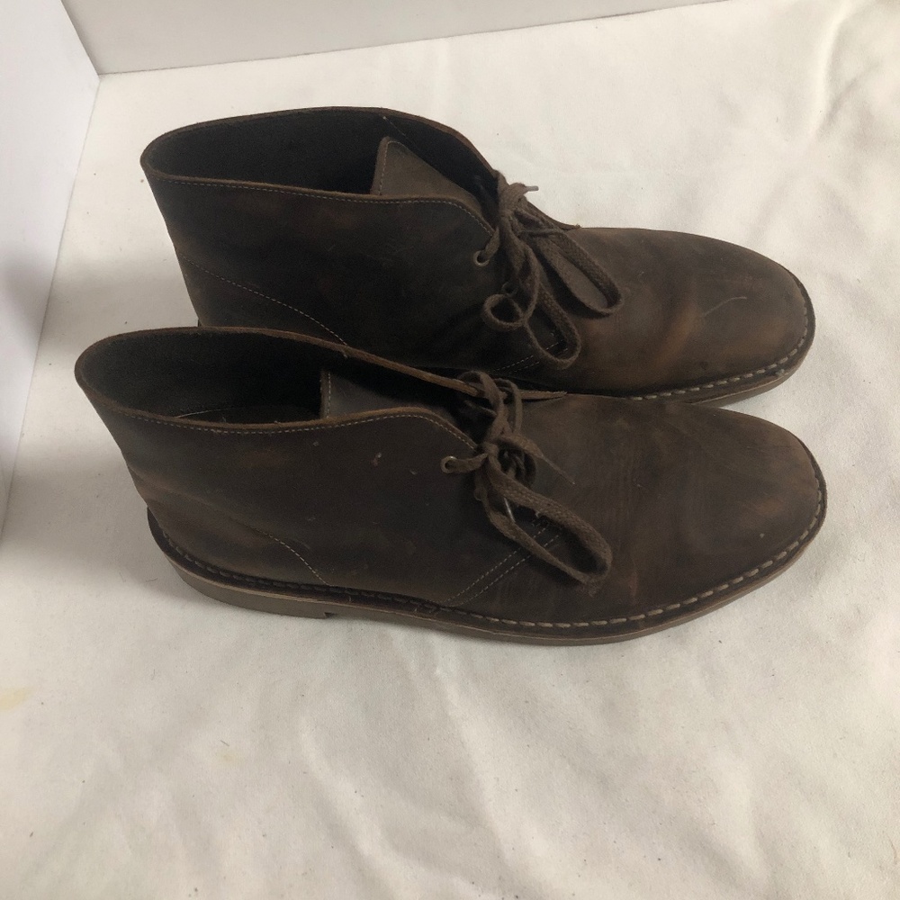 Clark  Brown Buckskin Distressed Leather Boots - 42